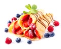 Pancake. Crepes With Berries Royalty Free Stock Photo