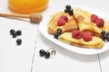 Pancake - Crepes with berries and honey Royalty Free Stock Photo