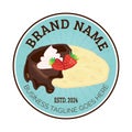 Pancake or Crepes Round Badge Logo