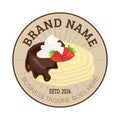 Pancake or Crepes Round Badge Logo