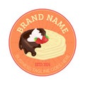 Pancake or Crepes Round Badge Logo