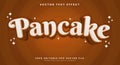 Pancake 3d editable text effect Template Royalty Free Stock Photo