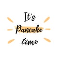 Pancake day hand drawing lettering card. Design to maslenitsa, shrovetide, fat tuesday. Royalty Free Stock Photo