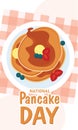 Pancake day poster Traditional food Vector