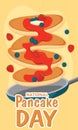 Pancake day poster Traditional food Vector