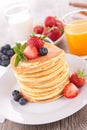 Pancake and fruits