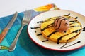 Pancake ice cream chocolate Royalty Free Stock Photo