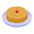 Pancake icon, isometric style