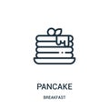 pancake icon vector from breakfast collection. Thin line pancake outline icon vector illustration