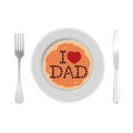 Pancake with the inscription i love dad for fathers day