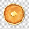 Pancake Isolated With Butter Transparent Background