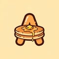 Pancake Letter A Logo Royalty Free Stock Photo