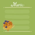 Pancake Menu in Cartoon Kids Style