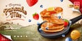 Pancake mix ads Royalty Free Stock Photo