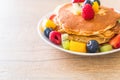 pancake with mix fruits Royalty Free Stock Photo