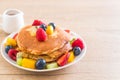 pancake with mix fruits Royalty Free Stock Photo