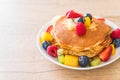 pancake with mix fruits Royalty Free Stock Photo