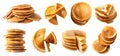 Pancake pancakes batter dessert on transparent cutout, PNG file. Many assorted different