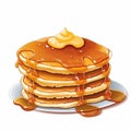 Realistic Pancake Illustration With Syrup - Vector Image