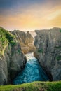 Pancakes Rocks and Blowholes - Punakaiki, West Coast, New Zealand Royalty Free Stock Photo