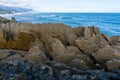 Pancake Rocks in Paparoa National Park, Punakaki rocks Royalty Free Stock Photo