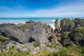 Pancake rocks, Punakaiki, South island, New Zealand Royalty Free Stock Photo