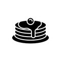 Pancake stack black icon on white background Royalty Free Stock Photo