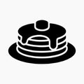 Pancake Stack Solid Black Dessert Icon Royalty Free Stock Photo