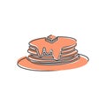 Pancake vector icon on cartoon style on white isolated background