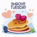 Happy Pancake Day or Shrove Day Concept