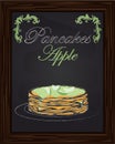 Pancakes with apple on a plate Royalty Free Stock Photo