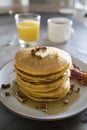 Pumpkin Pecan Pancakes with Bacon