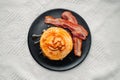 Pancakes and Bacon with Honey Royalty Free Stock Photo