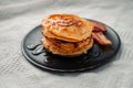 Pancakes and Bacon with Honey Royalty Free Stock Photo