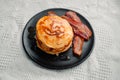 Pancakes and Bacon with Honey Royalty Free Stock Photo
