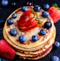 Pancakes with Berries Royalty Free Stock Photo