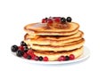 Pancakes with black currants (image with clipping path) Royalty Free Stock Photo