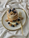 pancakes with blueberries and wallnuts