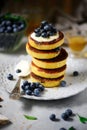 Pancakes with blueberry..style  .selective focus Royalty Free Stock Photo