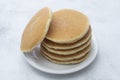 Pancakes breakfast or snack, isolated on white background