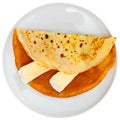 Crepes served in a plate with brie cheese Royalty Free Stock Photo