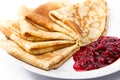 Pancakes with cherries