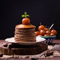 Pancakes from chestnut flour with Chinese apples jam