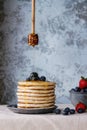 Pancakes with fresh berries Royalty Free Stock Photo