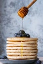 Pancakes with fresh berries Royalty Free Stock Photo