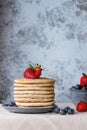 Pancakes with fresh berries Royalty Free Stock Photo