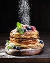 Pancakes with fresh berries Royalty Free Stock Photo