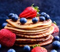 Pancakes with fresh Berries Royalty Free Stock Photo