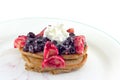 Pancakes With Fresh Blueberry And Banana Sauce Royalty Free Stock Photo