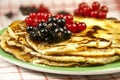 Pancakes with fruits Royalty Free Stock Photo